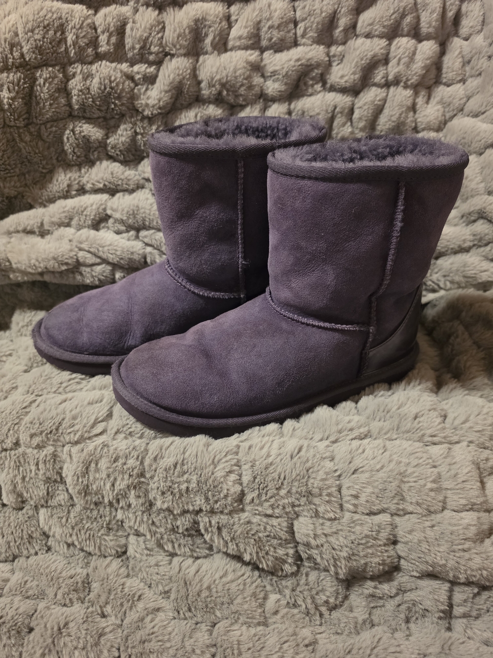 UGG Purple Suede Classic Short Booties